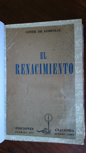 El Renacimiento - Conde De Gobineau Ilust. Luis Seoane