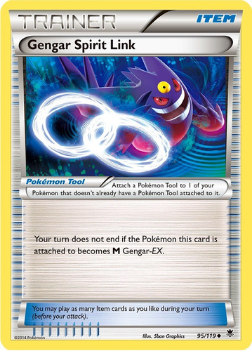 Cartas Pokemon Xy Item Tool Gengar Spirit Link 95/119