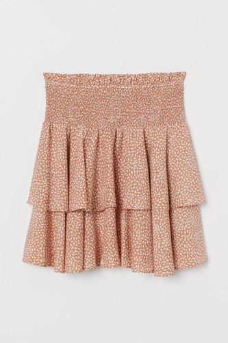 Falda En Mezcla De Lyocell Marca H&m Terracota/estampado