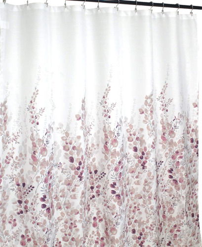 Sally Textiles Cortina De Ducha Floral De Tela Decorativa: . Color Rosa