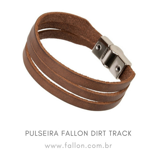 Pulseira Bracelete De Couro Masculina Fallon Dirt Track