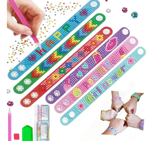 comprar Set Pintura Diamante Decora 6 Pulseras Regalos Para Niñas
