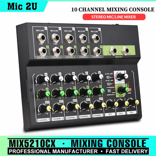 Consola Mezcladora De 10 Canales, Mezclador De Audio