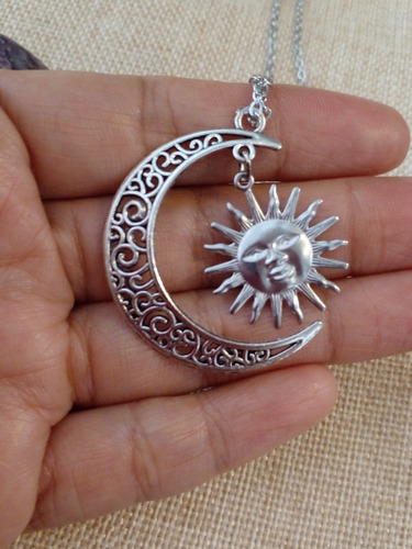 Dije Cadena Luna Sol Tipo Soy Luna Disponible Bronce O Plata