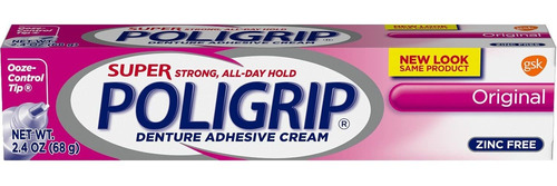 Super Poligrip - Crema Adhesiva De Frmula Original Sin Zinc