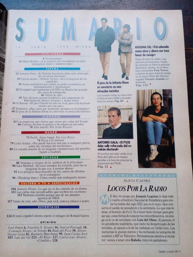 Revista Tiempo De Hoy 12/6/95 Al Kassar Estenssoro Madonna (Usado)