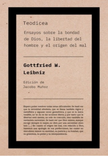 Teodicea, De Leibniz, Gottfried W.. Editorial Biblioteca Nueva, Tapa Blanda En Español