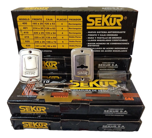 Cerradura Sekur 410 4 Placas Antidesgaste