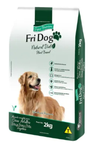 Kit Com 2 Rações Fri Dog Vegetariana Para Cães Adultos (2kg)