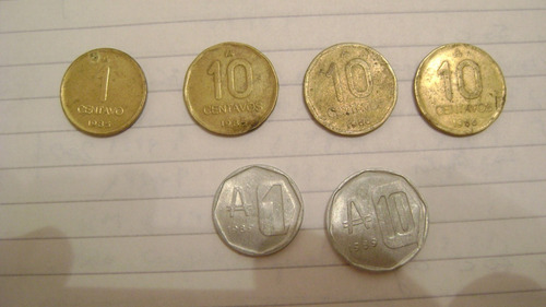 6 Monedas De Argentina De Australes Lote 4.5