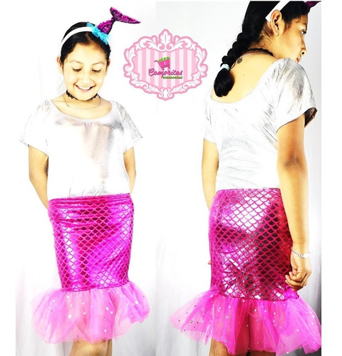 Disfraz Niña Halloween Sirena Sirenita Ariel 