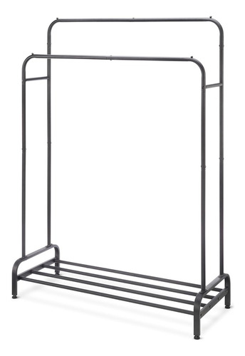 Perchero Doble De Metal Con Estante Inferior 110x54x150 Cm