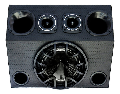 Caixa Trio Completa Sub 12 Bravox + Modulo Taramps Tl 1500