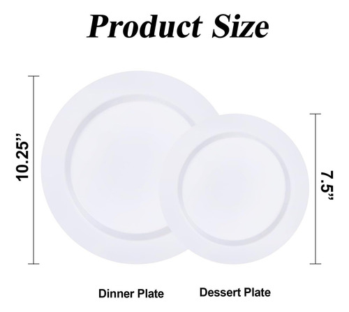 Beststar 100 Placas Plásticas Blancas Para Cena, Resistentes
