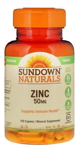 Essential Zinc 50 mg 100 cápsulas - Sundown Naturals Eua Sabor Sin sabor