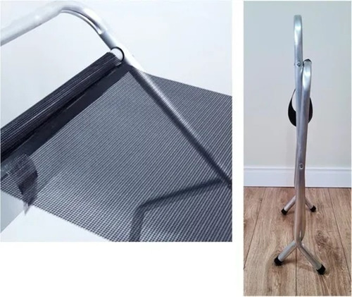Soporte plegable para maletas con respaldo, aluminio, hotel, color negro
