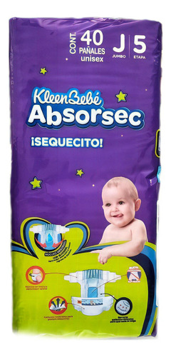 Caja De Absorsec Ultra Jumbo En 4 Paquetes De 40 Pañales Género Sin género Talla Extra grande (XG)