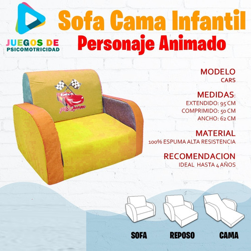 Imagen 5 de 10 de Sofa Cama Para Niños Y Niñas