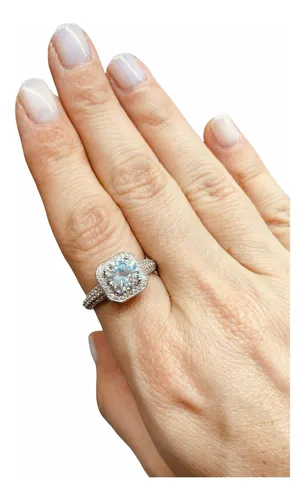 Anillo Plata 925 Piedra Cuadrada
