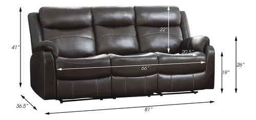 Lexicon Miramar Sofa Reclinable Plano De Microfibra Pulida D