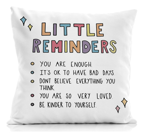 Qvapt Fundas De Almohada Positive Little Reminders De 18.0 X