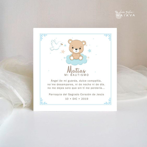 Imagen 8 de 9 de Estampas Tarjetas Bautismo De Nenes X 2u