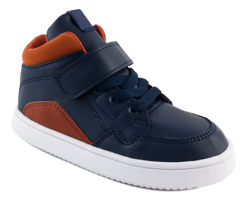 Tenis Bota Niño Cómodo Sneaker Skate Casual Yupi Marino