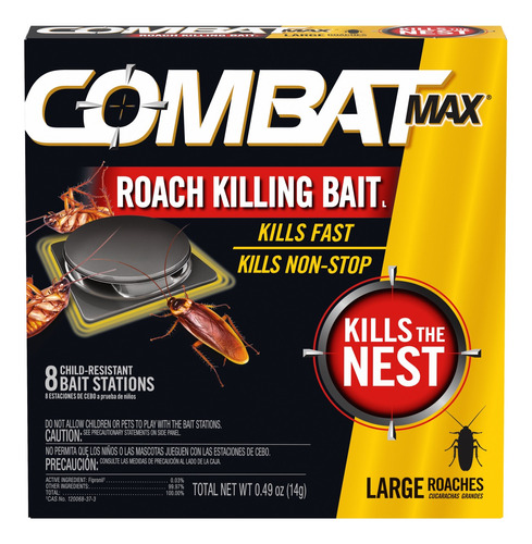 Combat Max  Cebo Eliminador Para  Cucarachas  8 Estaciones