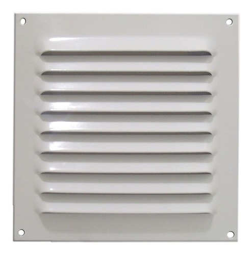 Imagem 2 de 5 de Kit 2 Grades Ventilação Quadrada Alumínio Branca Itc 20x20cm