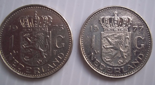 Holanda Países Bajos 1 Gulden 1972 1973 Moneda Km#184a C/u