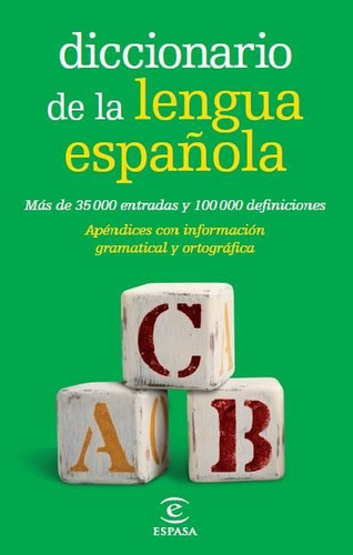 Diccionario de la lengua española Bolsillo, de Espasa Calpe. Serie Diccionarios Léxicos Editorial Espasa México, tapa blanda en español, 2014
