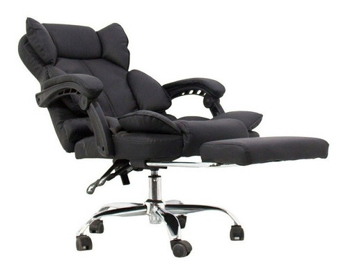 Imagen 3 de 5 de Silla de escritorio Su Ferretería Online Y818 ergonómica negra con tapizado de cuero sintético