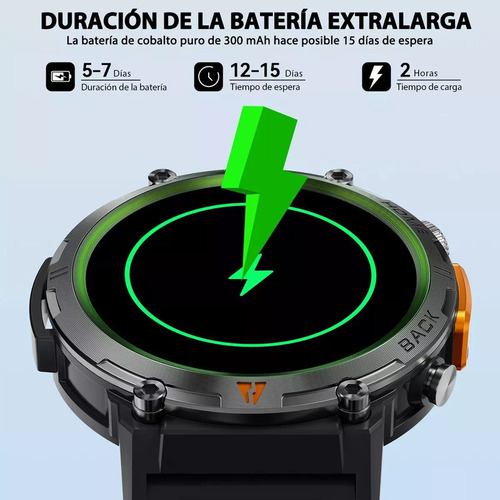 Eigiis Ke3 Smart Watch Lanterna Tática Com Duplo N