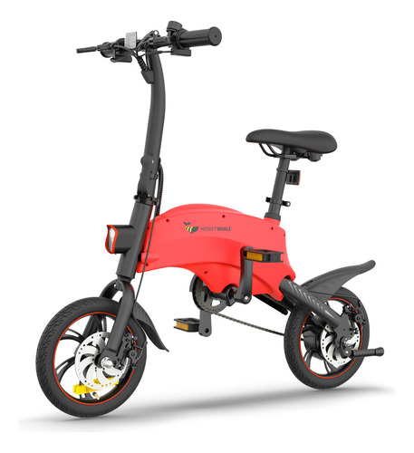 Honey Whale S3 Bicicleta Eléctrica Plegable Aut. Max. 30km Color Rojo Honeywhale
