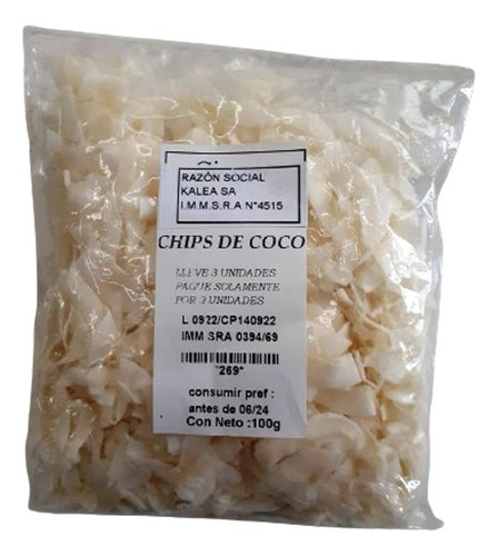 Chips Escamas De Coco 100g. Lleve 3 Pague 2