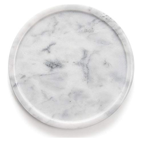 8 Inch Natural Marble Stone Decorative Tray Round Plate...