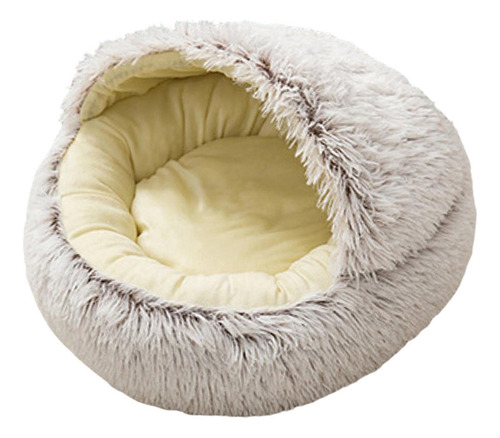 Z Cama Para Mascotas, Redonda, Suave, De Felpa, Nido, Cueva,