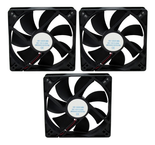 3pcs Ventilador Cooler Ventoinha Gc Fan 120x120x25mm 12v