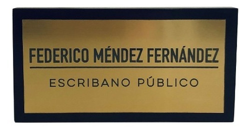 Placa Profesional Metalex Con Base Madera Punto Arte