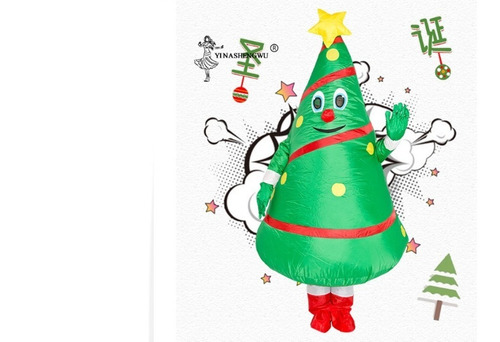 Imagen 2 de 6 de Disfraz Inflable Arbol Navidad Adultos Fiesta Halloween
