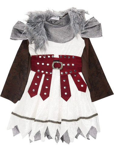 Disfraz Para Niña De Vikinga Talla Xl