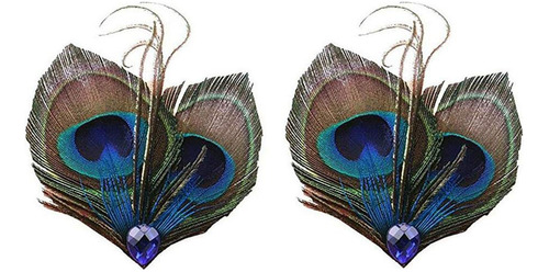 Tocado De Plumas De Pavo Real Con Mariposa Bohemia Para Muje