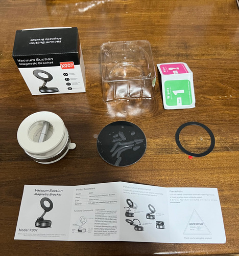 Soporte Celular Auto Magnético 360° Con Ventosa Premium Blanco