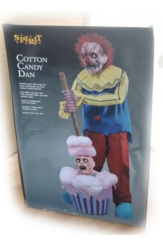 Animatronico Cotton Candy Dan Payaso Spirit Halloween (Usado)
