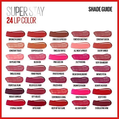 Lápiz Labial Líquido Maybelline Superstay 24, 2 Pasos, Color