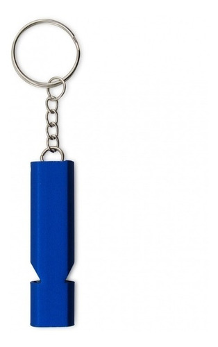 Silbato Pito Metalico Pequeño Tubular Tipo Llavero Plateado