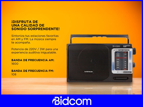 Radio Portatil Winco Am/fm W1231 Pilas Y Electrica Manija