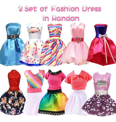 28 Pc Ropa Y Accesorios De Muñecas Hechas A Mano Para Barbie