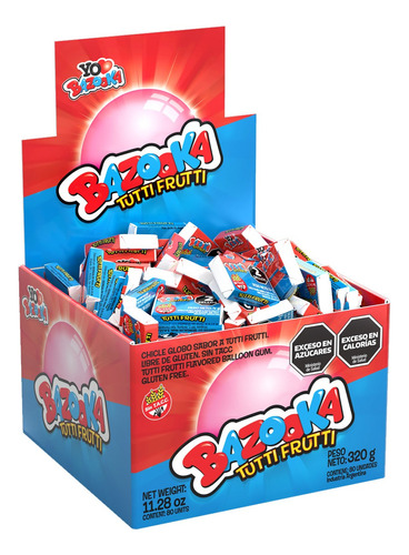 Bazooka Chicles Tutti Frutti Pack X 80un - Cioccolato Tienda