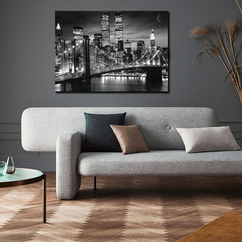 Cuadro Decorativo En Lienzo Canvas New York Noche